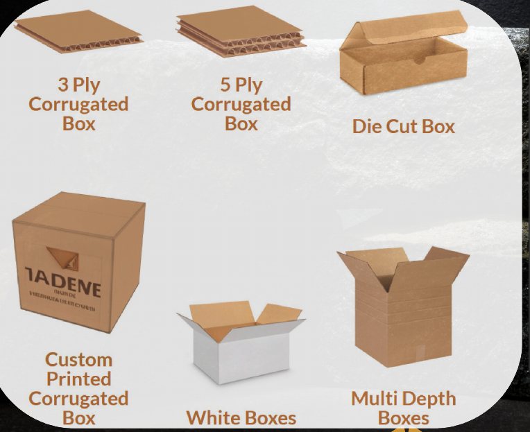 Corrugated box constructions including RSC, die-cut and multi-depth boxes