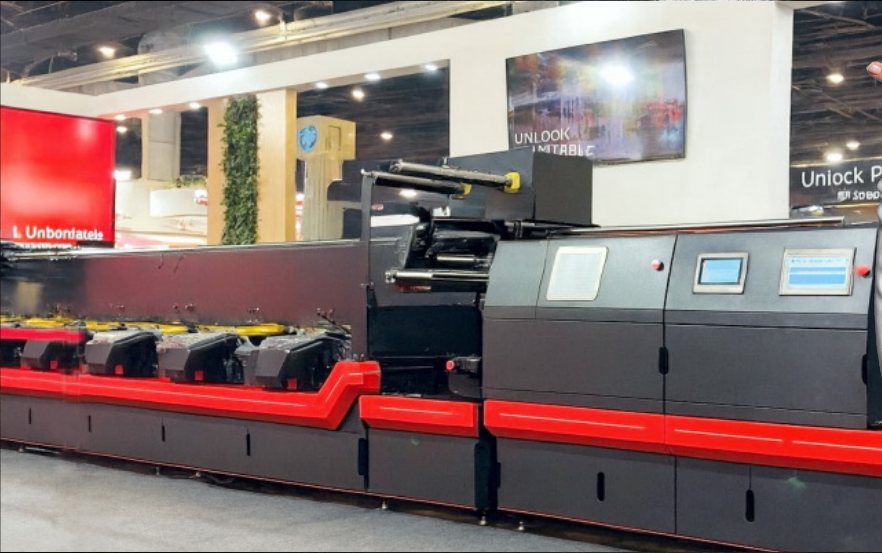 A multi-colour label press line on the Amorflex shop floor