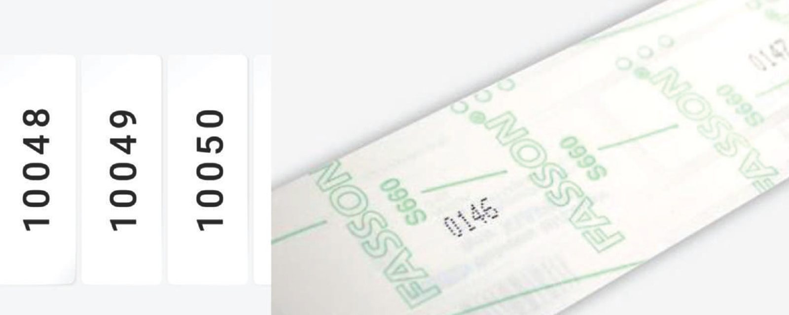 Labels carrying sequential numbers