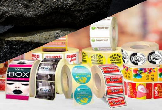 Reels of printed self-adhesive labels in a range of shapes and finishes