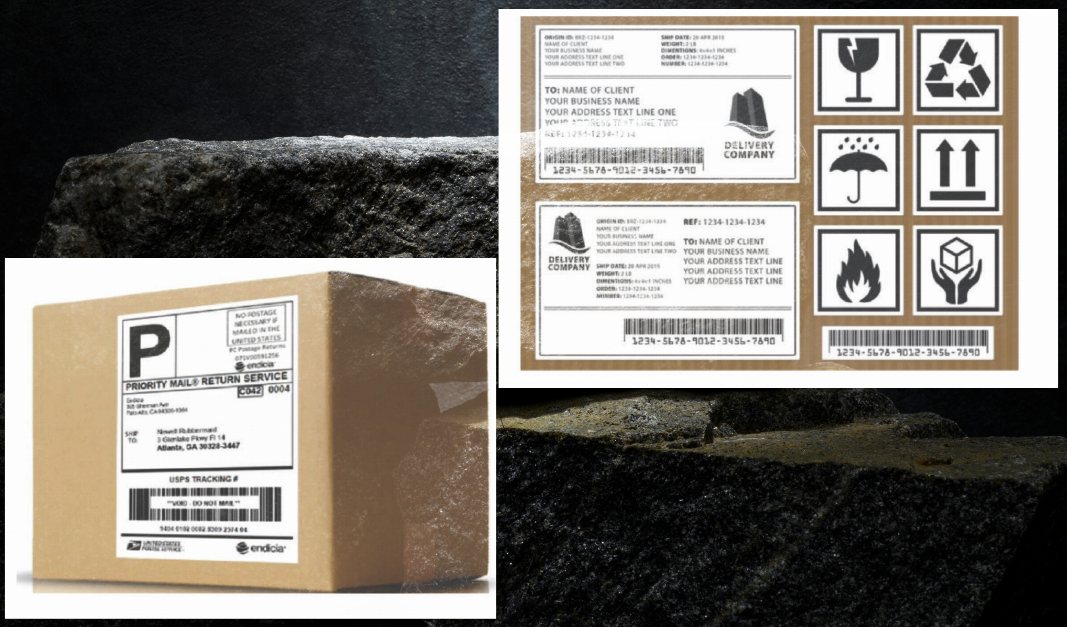 Cartons sealed and identified with shipper labels and tape