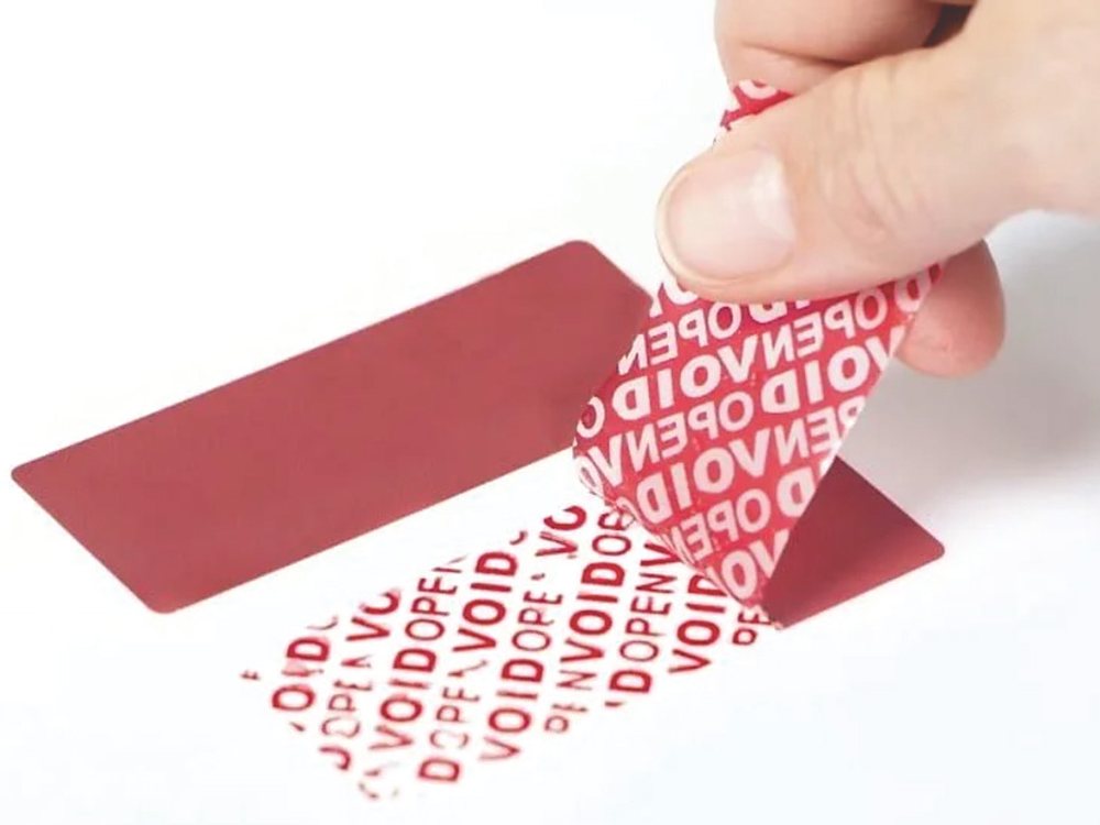 Tamper-evident void security labels